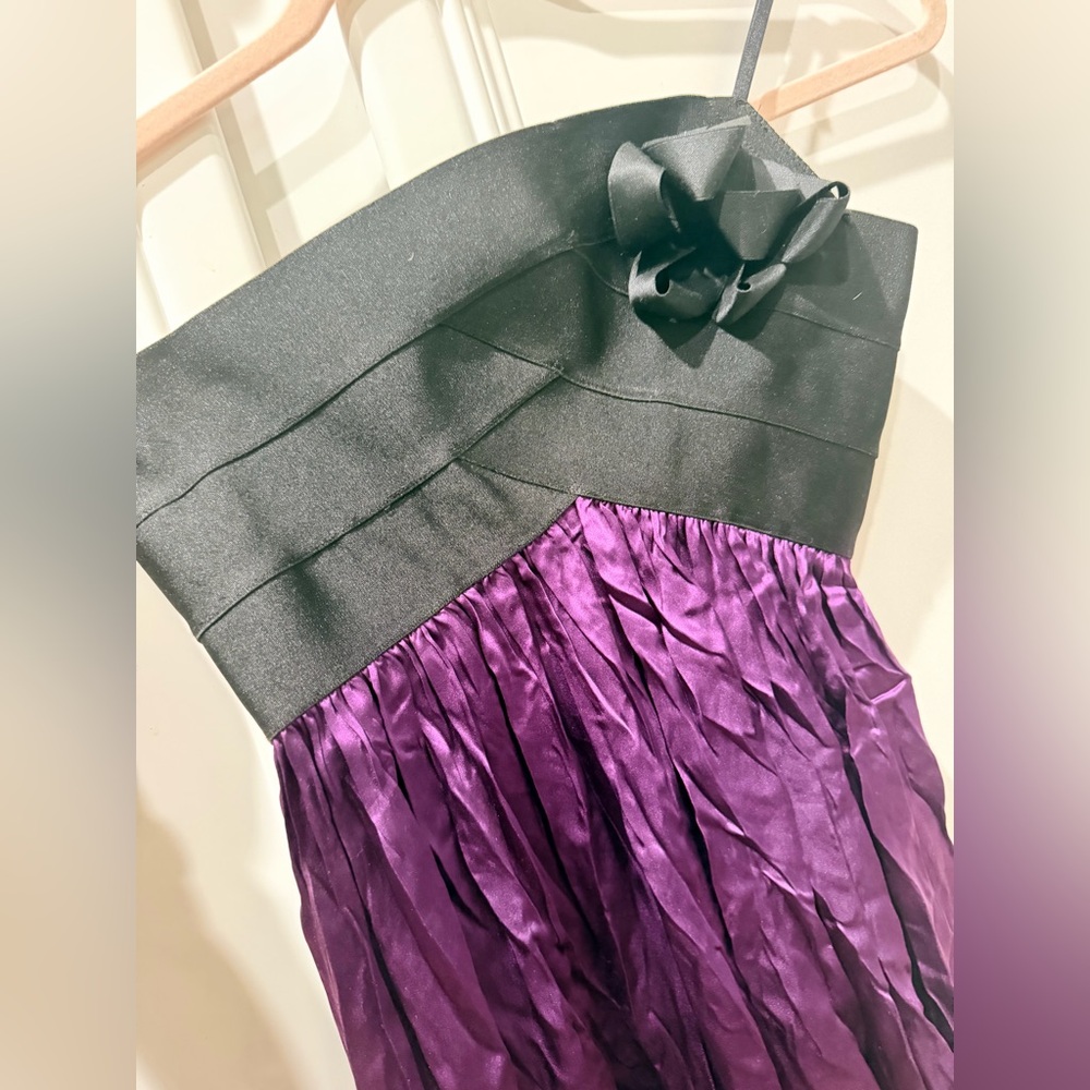 Studio M Black and Purple Strapless Dress
